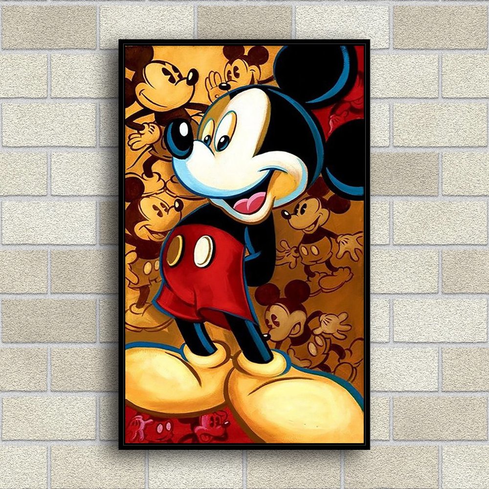 Mickey Mouse Poster Decorative Painting Canvas Wall Art(Framed)